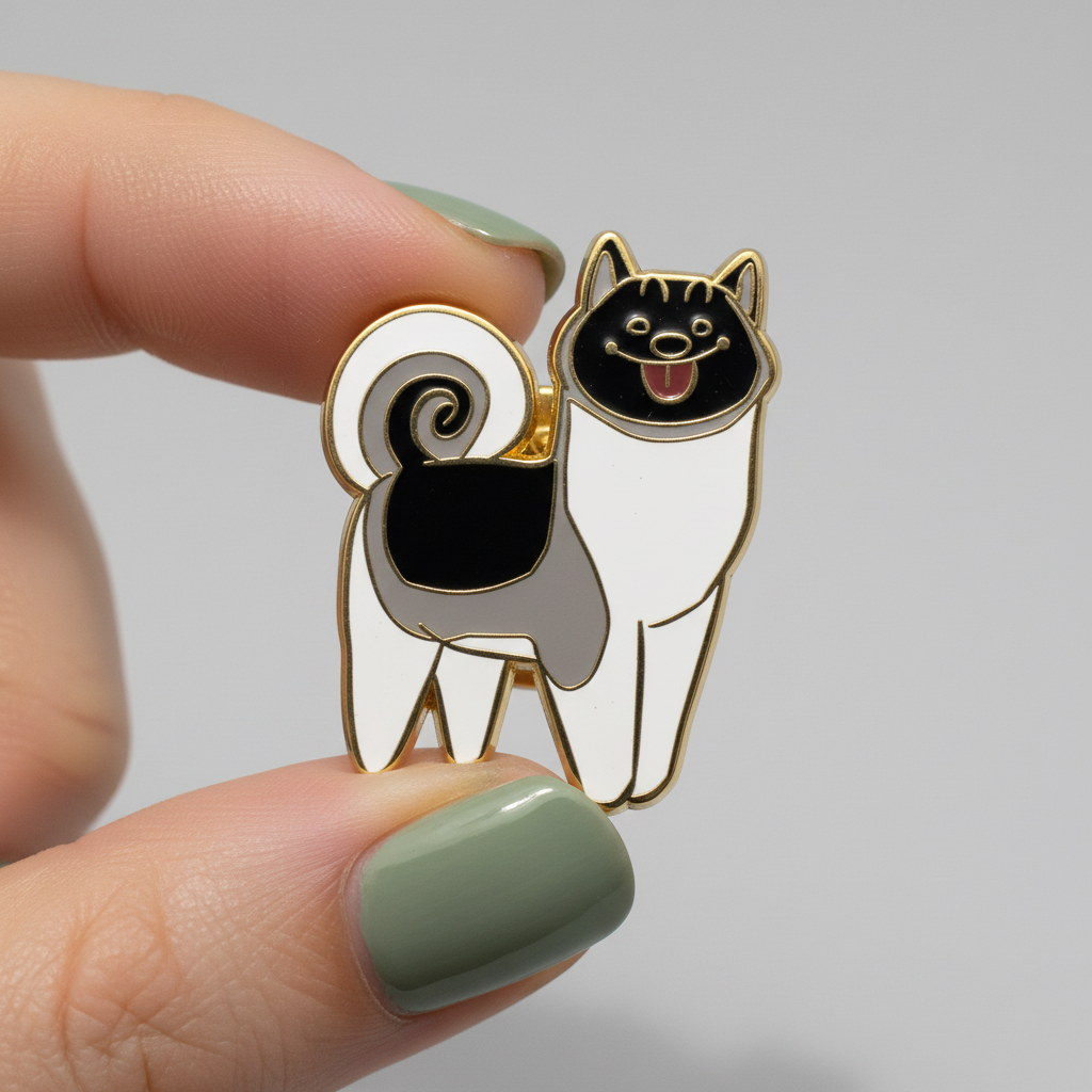 TRAIL HAPPY — Akita Pin $13